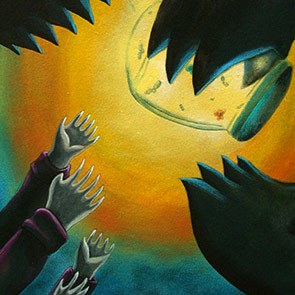 photo zoom of glasses black and white